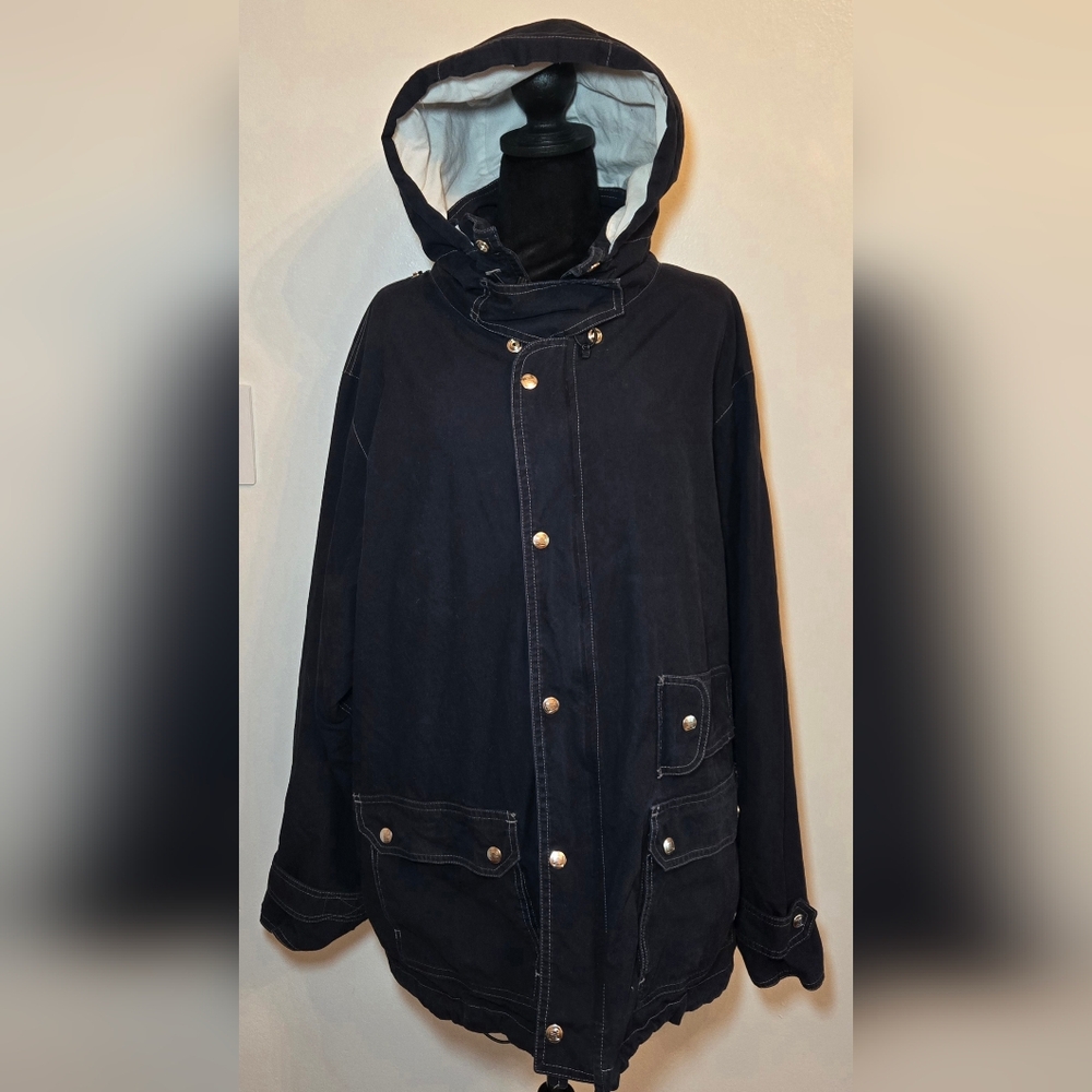 Survivalon Mens Navy Water Repellant Cotton Hooded Utility Jacket XXL Gorpcore